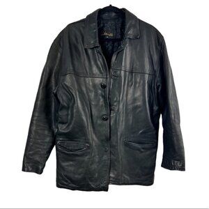Vintage Atlas Cuire Black Leather Jacket Men Size L